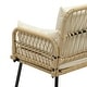 preview thumbnail 6 of 7, Moasis 42.5'' Beige Outdoor Patio Rattan Loveseat with Cushion