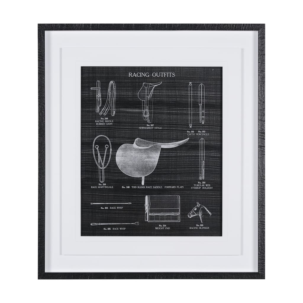 Equestrian Riding III BW Framed Art Print