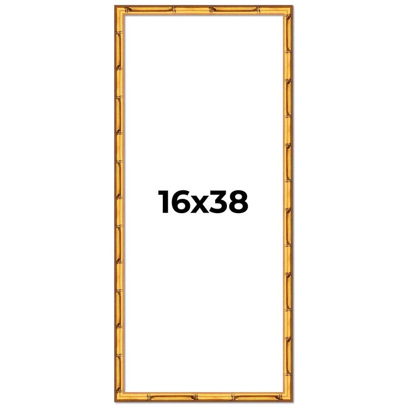 16x38 Frame Gold Bamboo Picture Frame Modern Photo Frame Includes UV Acrylic Shatter Guard Front Acid Free Foam Backing Board