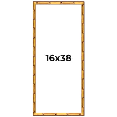 16x38 Frame Gold Bamboo Solid Wood Picture Frame | 1 Inch Moulding
