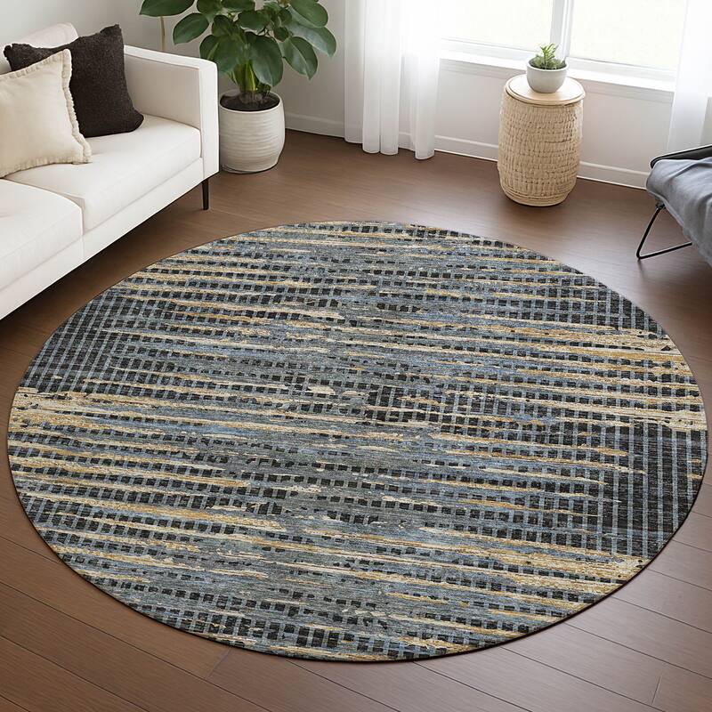 Machine Washable Indoor/ Outdoor Casual Keystone Chantille Rug