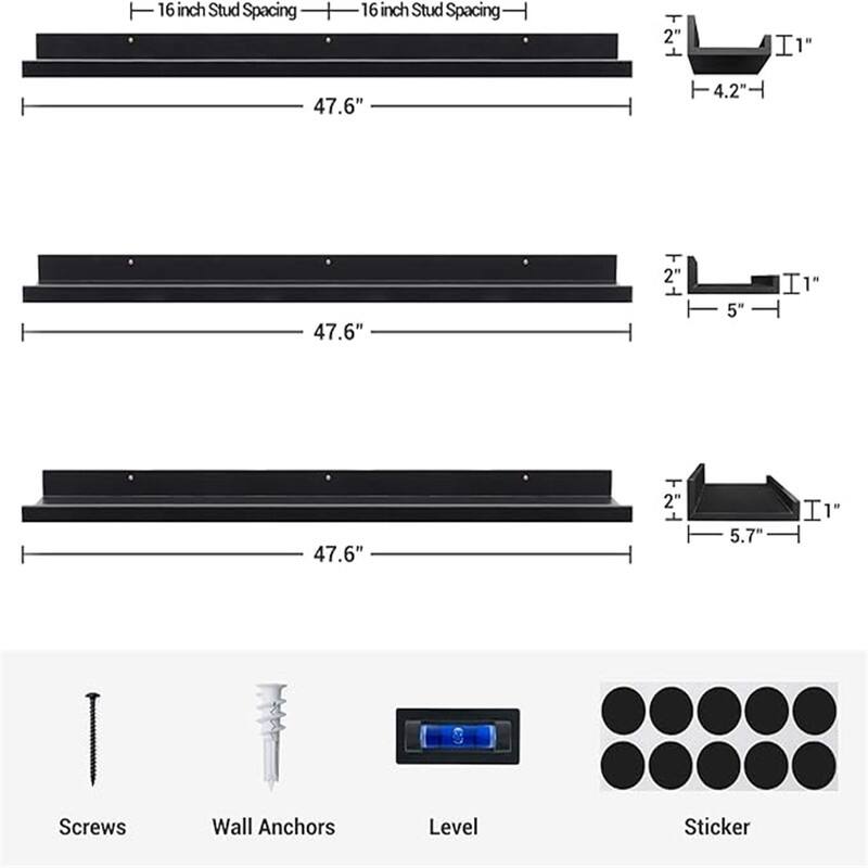48 Inch Floating Shelves - 4.13"D x 48"W x 2"H