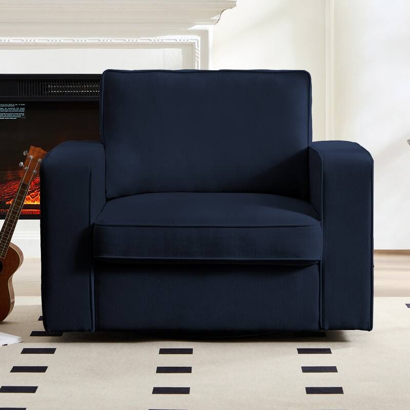 Mixoy Modern 360-degree Accent Swivel Chair,Chenille Upholstered Single Sofa Armchair