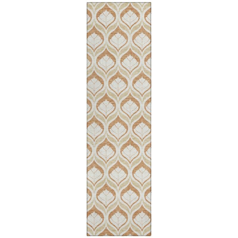 Machine Washable Indoor/ Outdoor Modern Trellis Chantille Rug