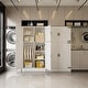 preview thumbnail 9 of 22, Rackcog Wooden Wardrobe with Barn Doors, Farmhouse Closet Storage Cabinet with Hanging Rod