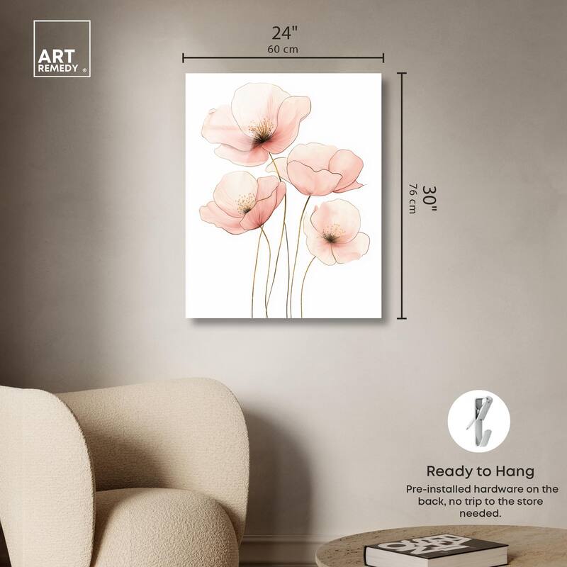 Pink Petal light Acrylic by Art Remedy, Ready to Hang