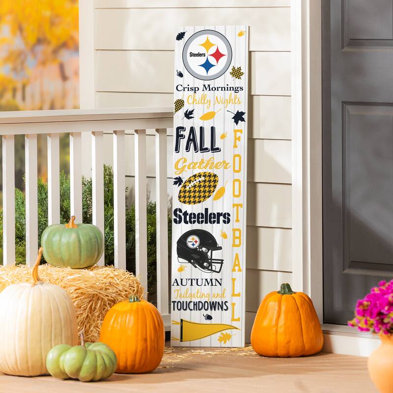 47" Double Sided Seasonal Porch Leaner, Pittsburgh Steelers - 47" x 11.25" - Fall