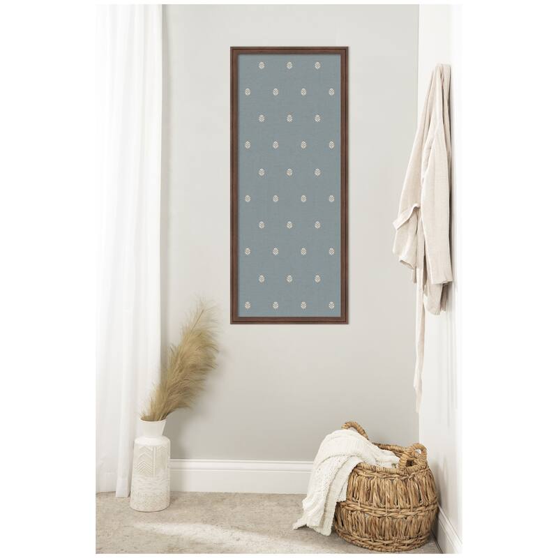 Kate and Laurel Pinboard Blue Botanical Block Print