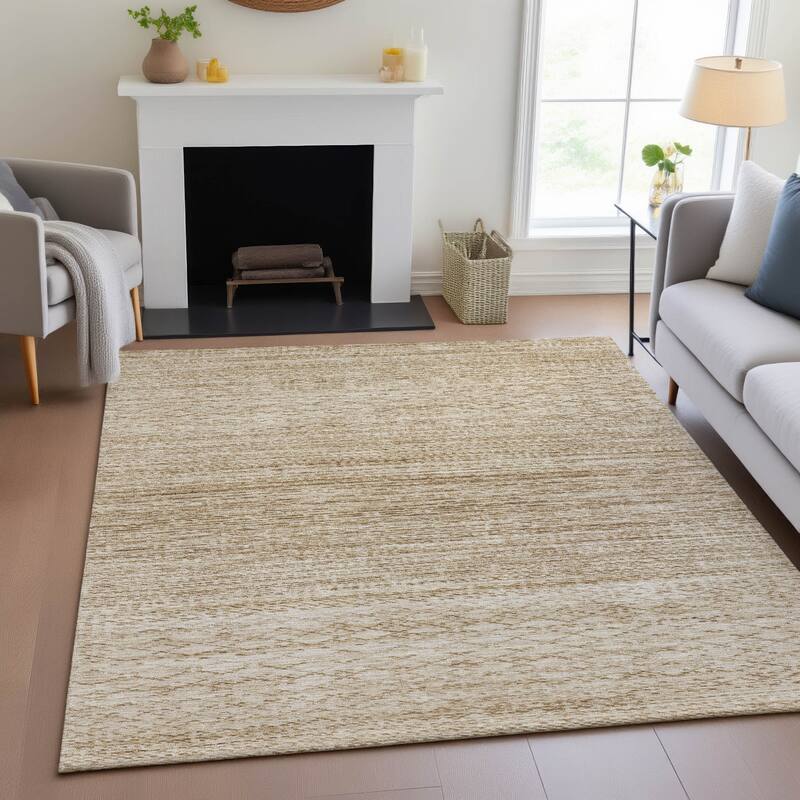 Machine Washable Indoor/Outdoor Modern Trellis Chantille Rug
