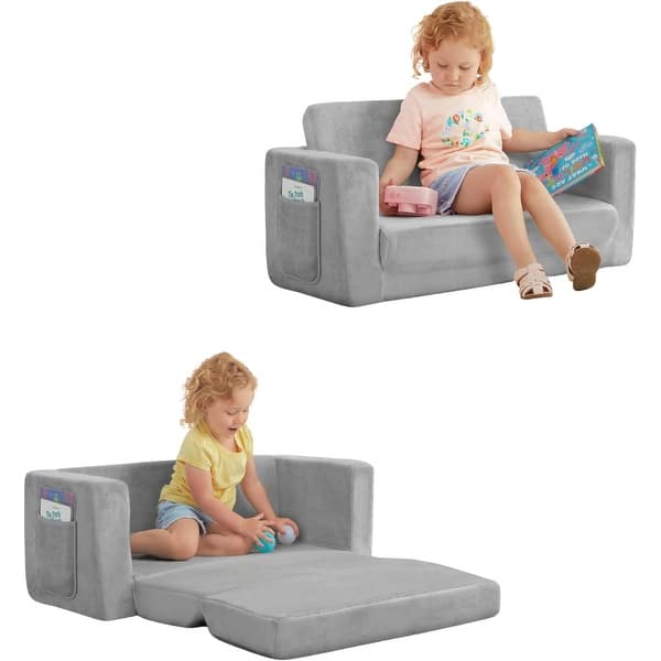 slide 2 of 12, Dream On Me Nestle Kids Sofa - Duo Grey