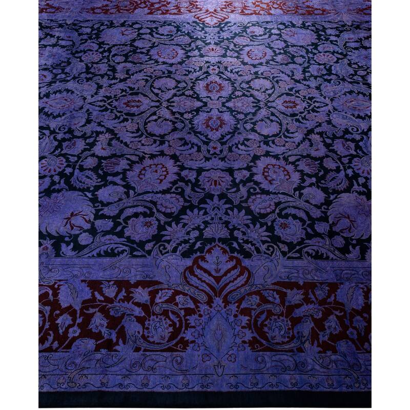 Overdyed One-of-a-Kind Hand-Knotted Area Rug - Purple - 9' 2" x 11' 10"