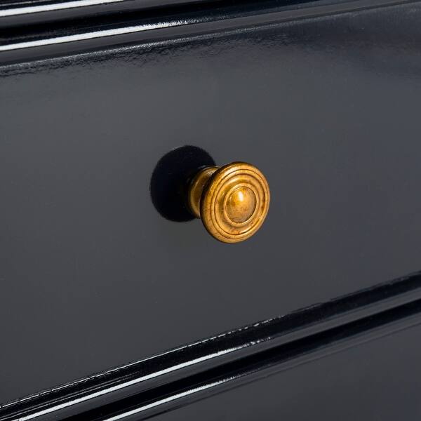 Shop Safavieh Mina Modern Coastal 3 Drawer Navy Bamboo Nightstand Overstock 19484657