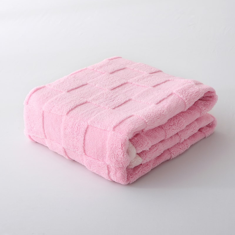 Jacquard Checkered Fluffy Flannel Fleece Blanket