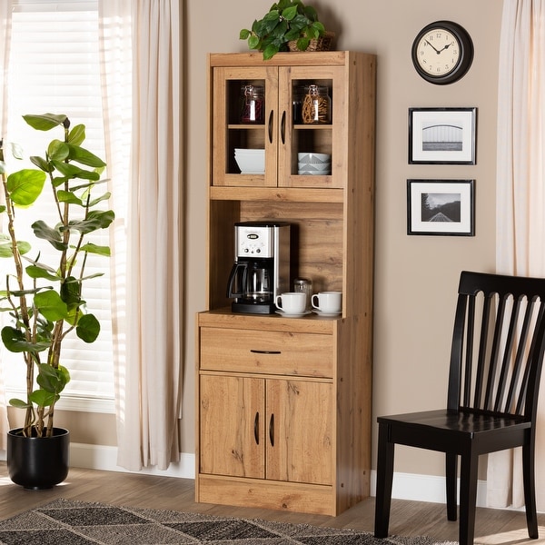 Laurana Modern and Contemporary Kitchen Wood Cabinet and Hutch