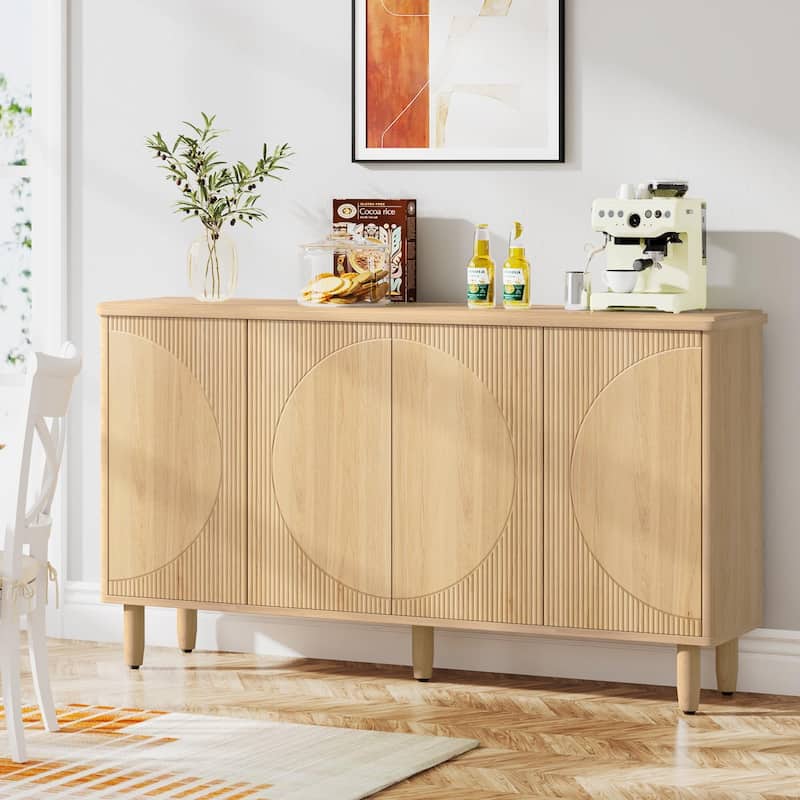 Modern Storage Cabinet Sideboard Buffet Cabinet for Dining Room - Brown