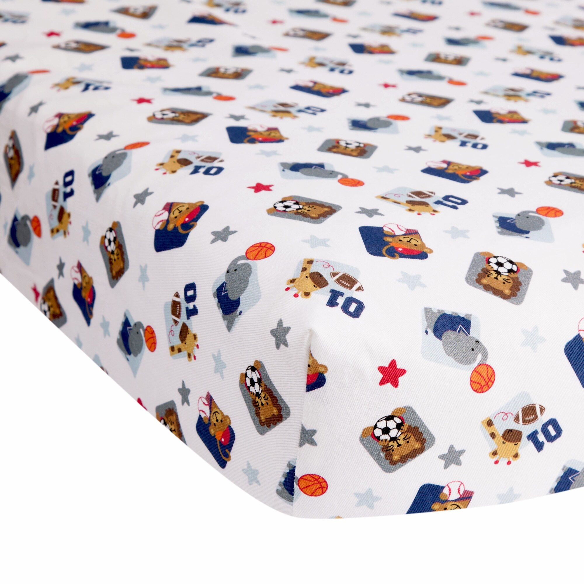 Lambs Ivy Future All Star Blue Gray White Animal Sports Nursery 4 Piece Baby Crib Bedding Set Bed Bath Beyond 23484771