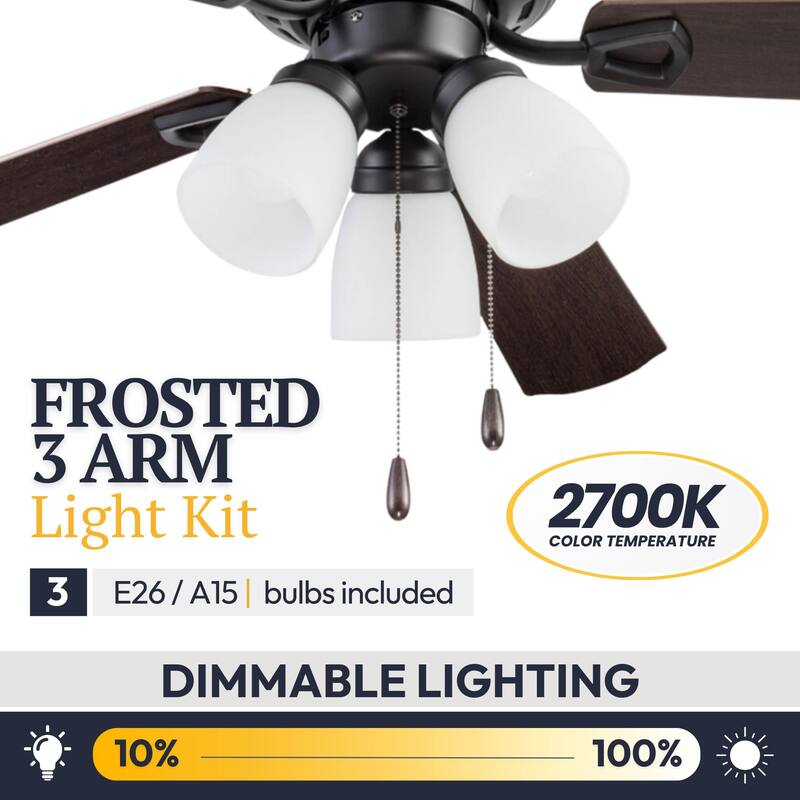44" Prominence Home Miller Park Indoor Ceiling Fan, Espresso Bronze - 44