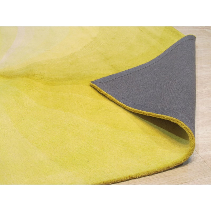 Home Decor EORC Hand-Tufted Wool Swirl Rug Stylish Yellow Area Rug for Living Room, Bedroom, Office, & Home Décor Durable