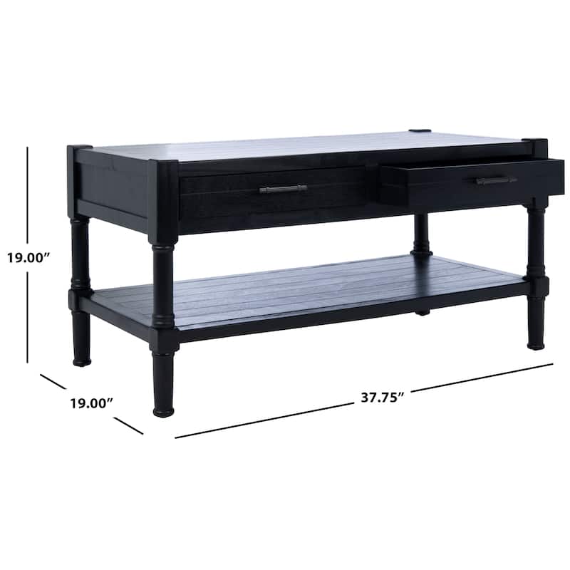 SAFAVIEH Filbert 2-Drawer Bottom Shelf Coffee Table - 37.8" W x 19" L x 19" H
