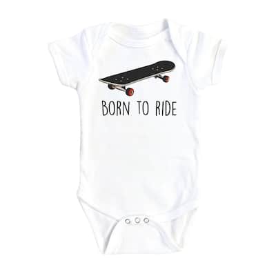 Skateboarding Born - Baby Boy Girl Clothes Infant Bodysuit Funny Cute Newborn