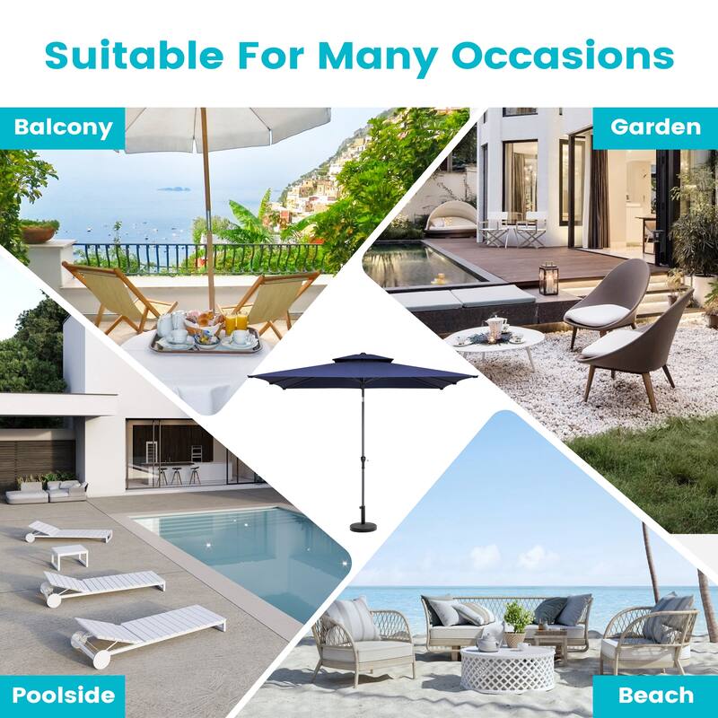 Pellebant 9 x 5 Ft Outdoor Double Top Market Umbrella