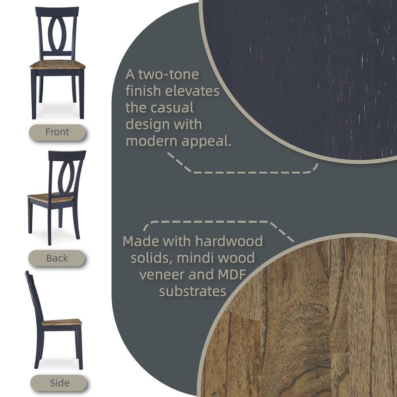 Signature Design by Ashley Landocken Brown/Blue Dining Chair - 18.25" W x 20" D x 37.63" H