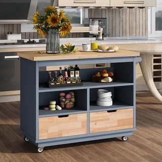 Shop our Create-a-Cart Solid Wood Natural Finish Kitchen Cart w/ Solid Wood  Natural Finish Top by