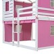 preview thumbnail 17 of 16, Full Size Bunk Wood House Bed with Unique Tent, Pink