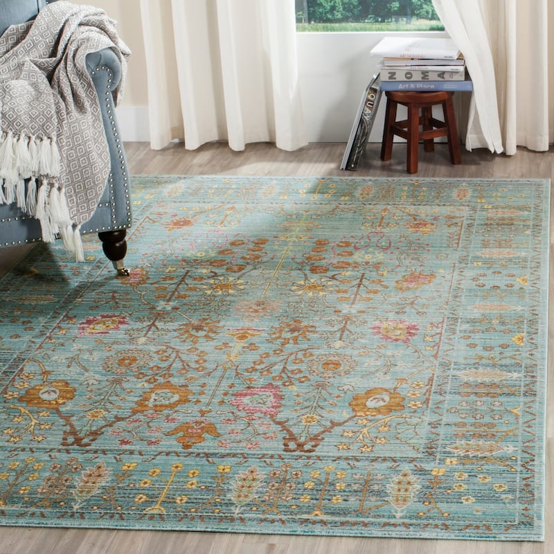 SAFAVIEH Valencia Insaf Vintage Boho Oriental Rug - 8' x 10' - Steel Blue