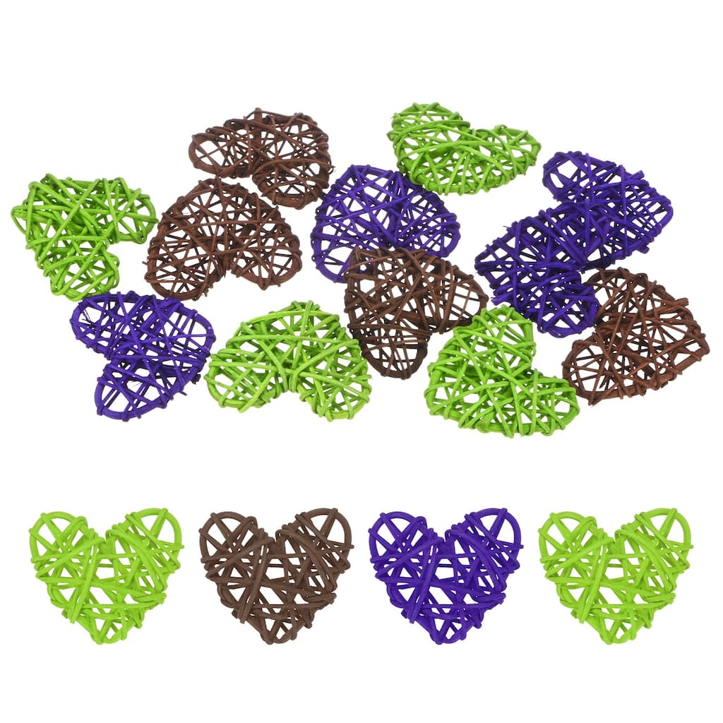 12-Pack Heart Wicker Rattan Balls 2.4Inch for DIY