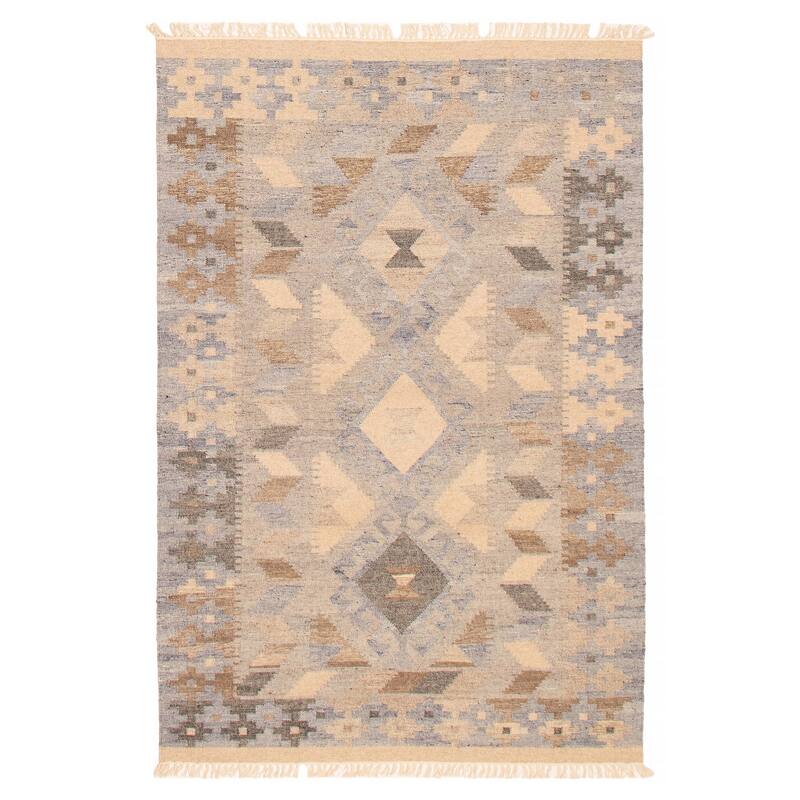Ankara FW Grey Kilim 5'1" x 7'10" - 5'1 x 7'10 - Grey - 5'1 x 7'10