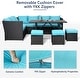 preview thumbnail 66 of 84, AECOJOY 7 Pieces Patio Furniture Set Outdoor Sectional Sofa Rattan Conversation Set