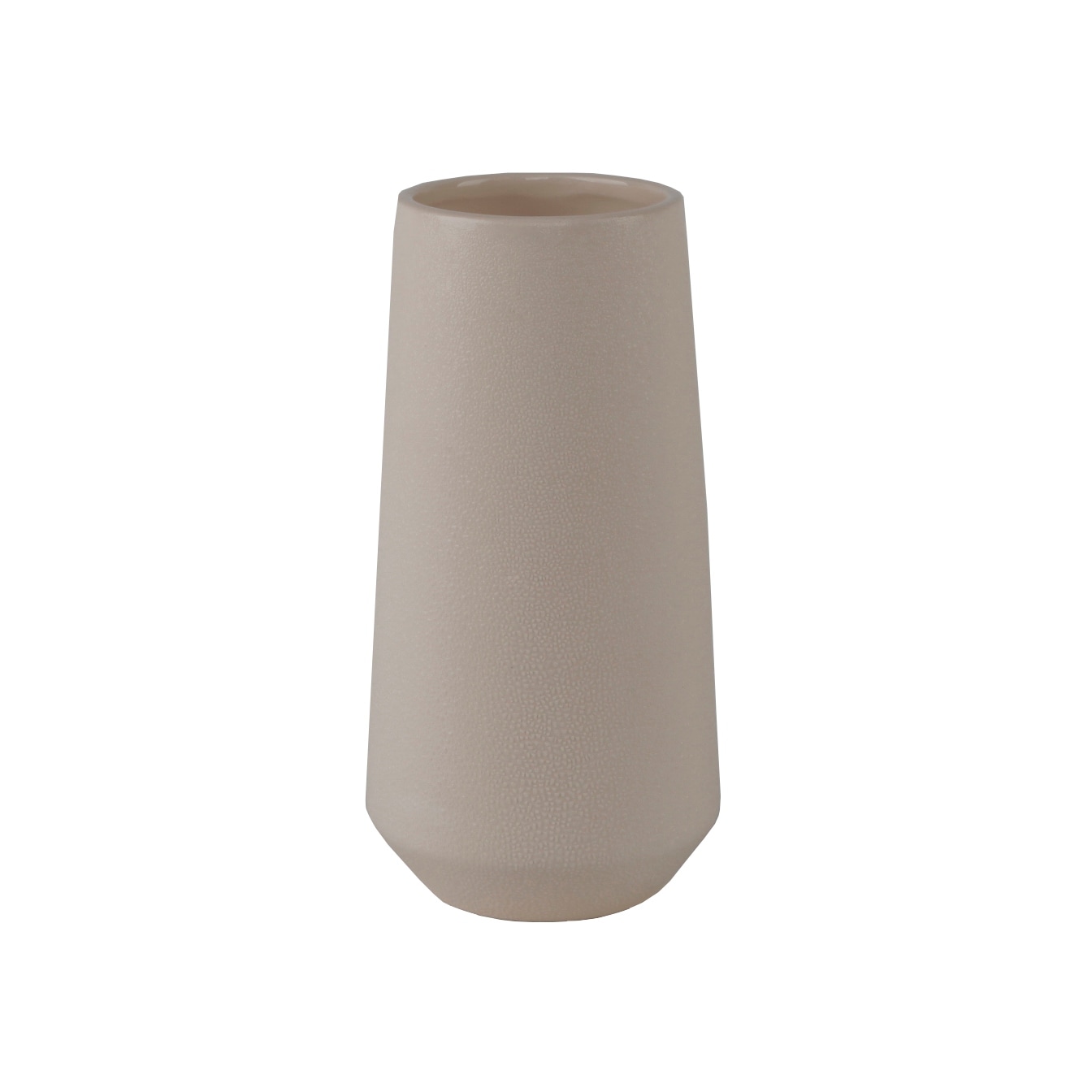 8" H Leather Finish Ceramic Vase Planter,Cream