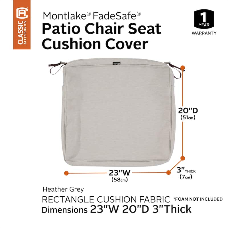 Classic Accessories Montlake Water-Resistant Patio Seat Cushion Slip Cover