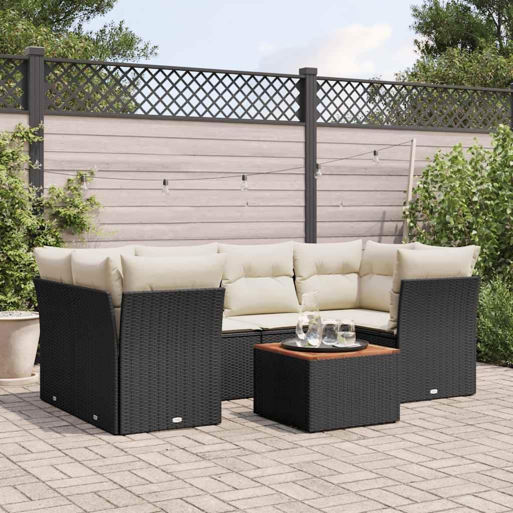 vidaXL Garden Sofa Set Black - 24.4 x 24.4 x 27.2