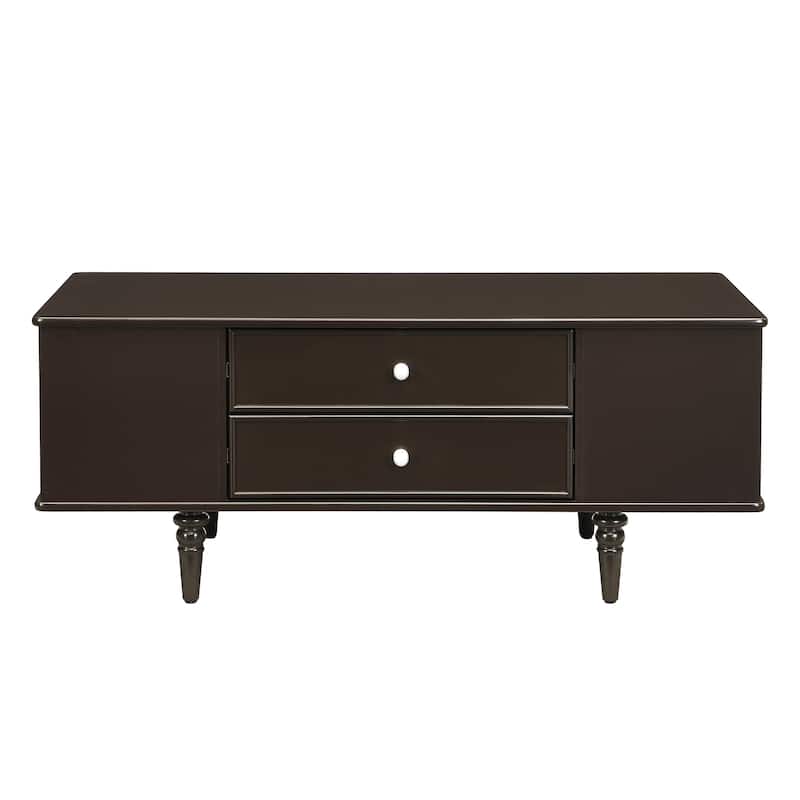 Modern Coffee Table with Two Side Hidden Storage Cabinet, Wood End Table Office Table with Two Drawers