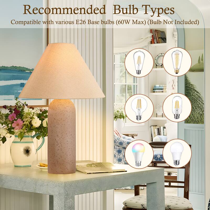 Pia Ricco Traditional Ceramic/Resin Table Lamp with 3-Way Switch