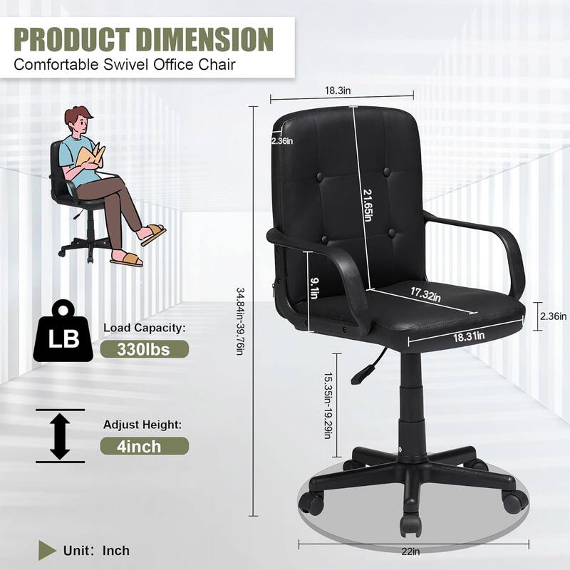 Javlergo Home Office Chair Mesh Computer Desk Chair Ergonomic Task Chair