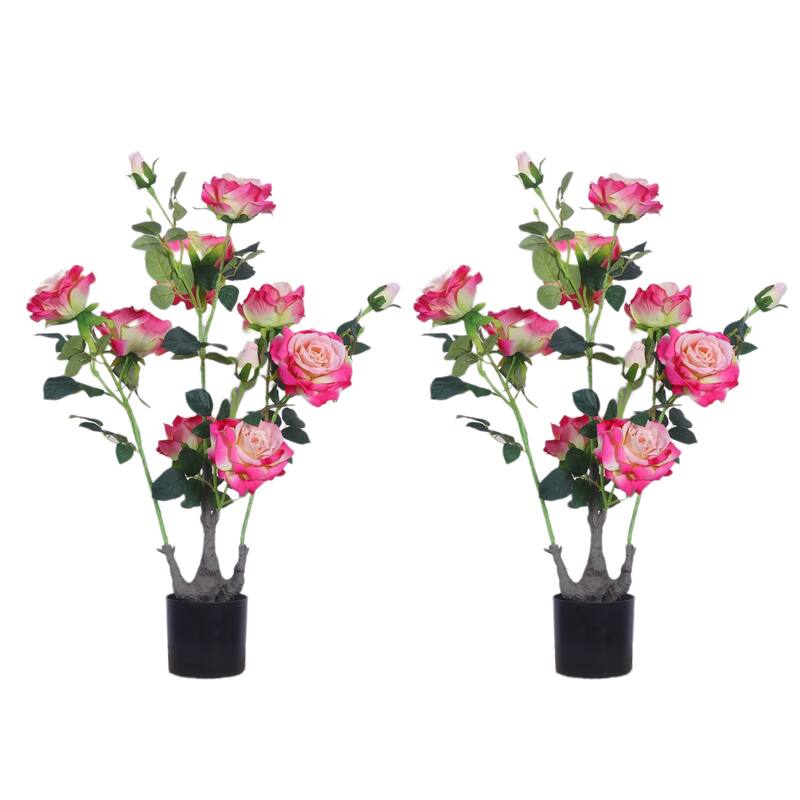 2PCS Artificial Peony Flower Trees For Living Room Office - 70cm - 70cm