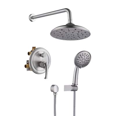 CASAINC Wall-mounted Rain Shower Faucet with Pressure Balanced Valve
