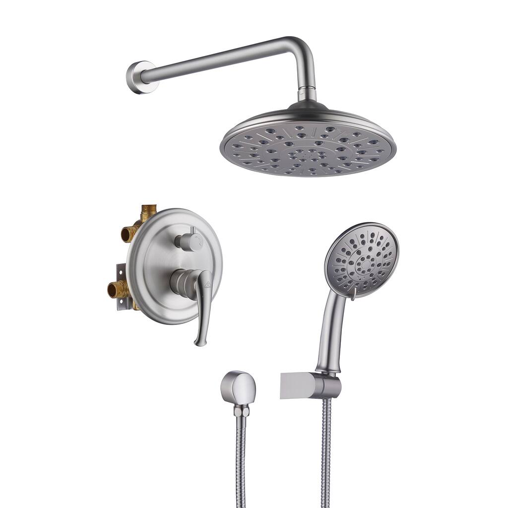 CASAINC Wall-mounted Rain Shower Faucet with Pressure Balanced Valve