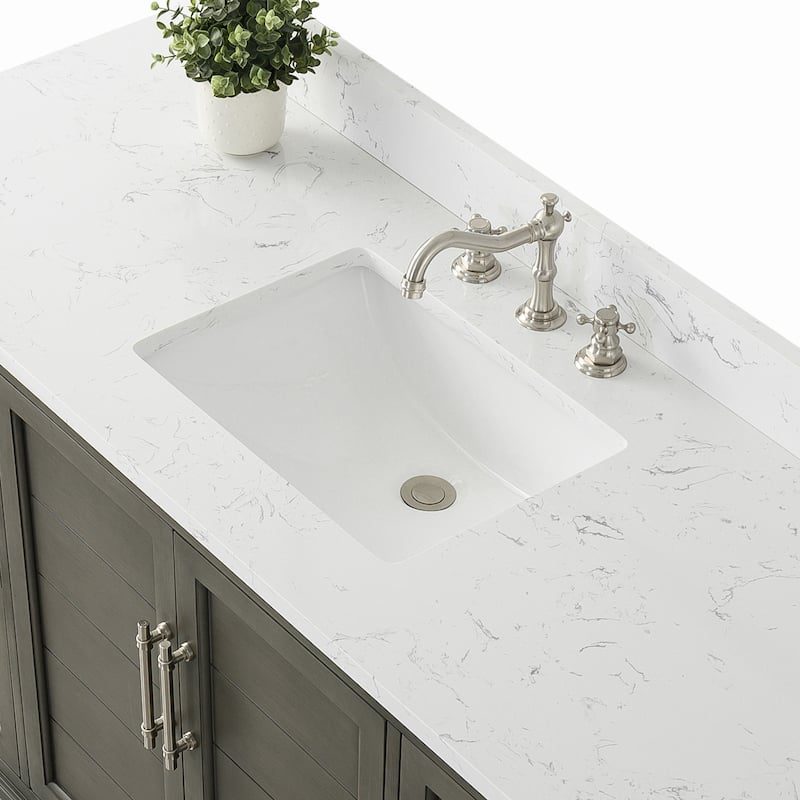 Vanity Art 60" Single Sink Bathroom Vanity with Top & Backsplash