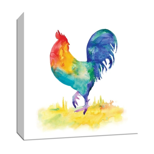 PTM Images 9-147501 PTM Canvas Collection 12" x 12" - "Country Rooster II" Giclee Farm Animals Art Print on Canvas
