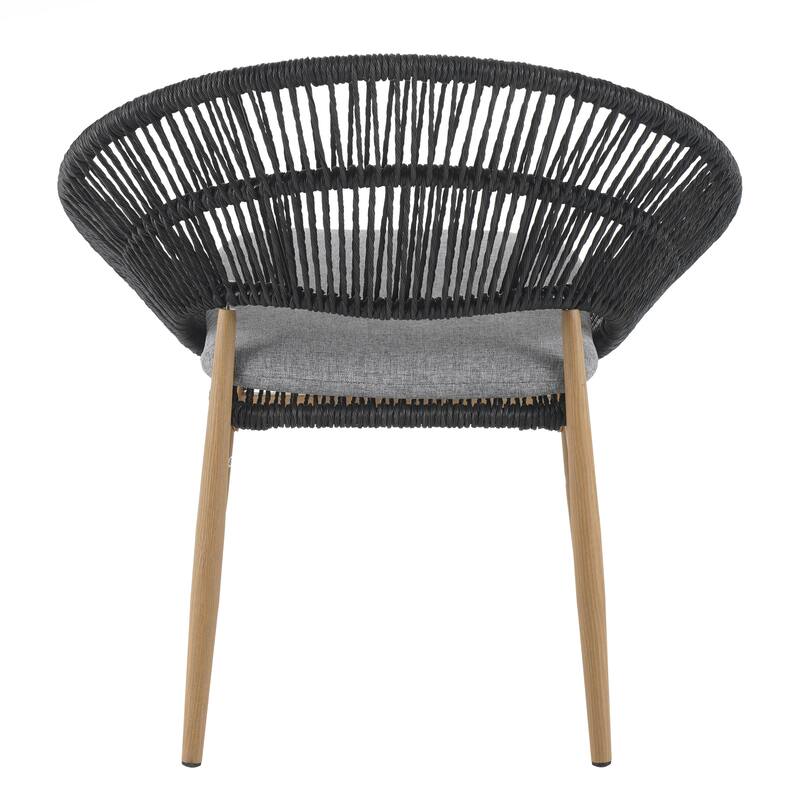 Outdoor Wicker Papasan Style Dining Chair