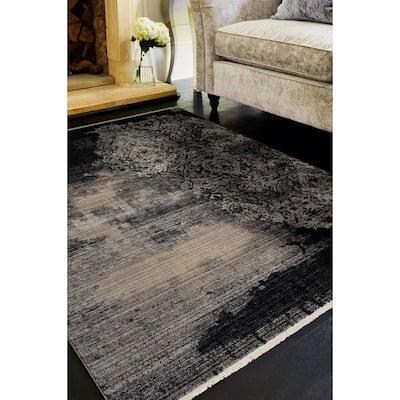 Gracewood Hollow Renza Distressed Damask Rug