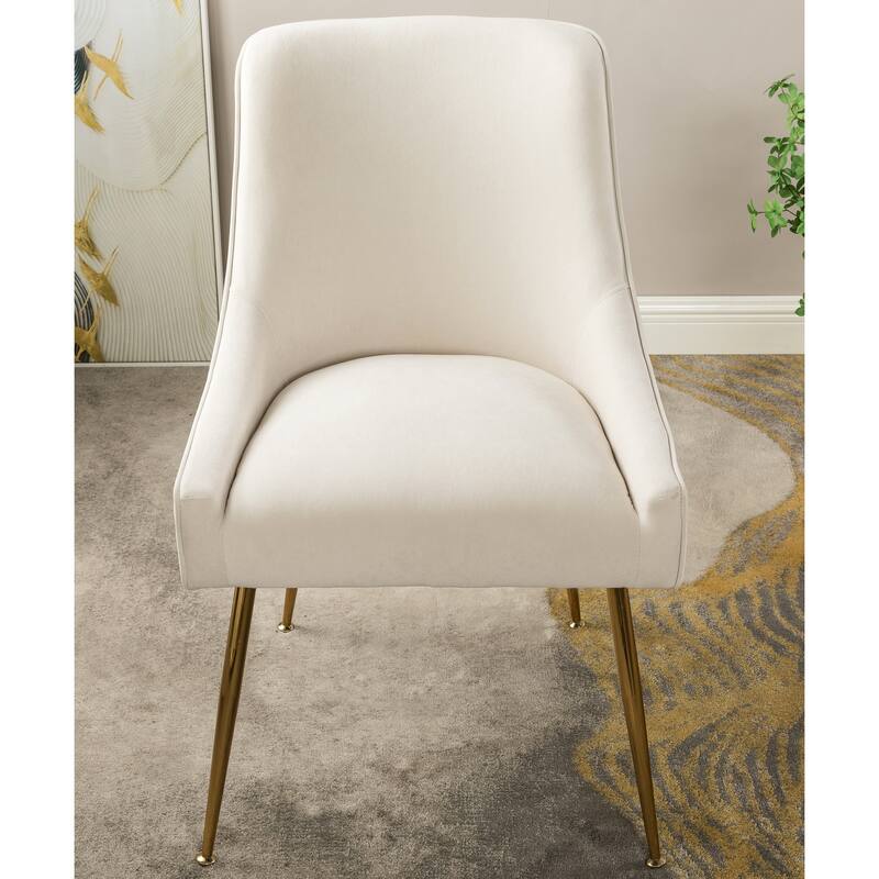 Mid Century Velvet Upholstered Dining Chair