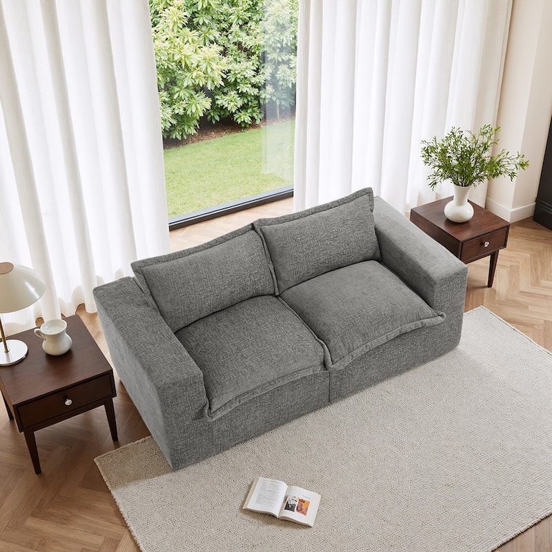 No Assembly Chenille Modular Sectional Sofa Comfy Cloud Couch