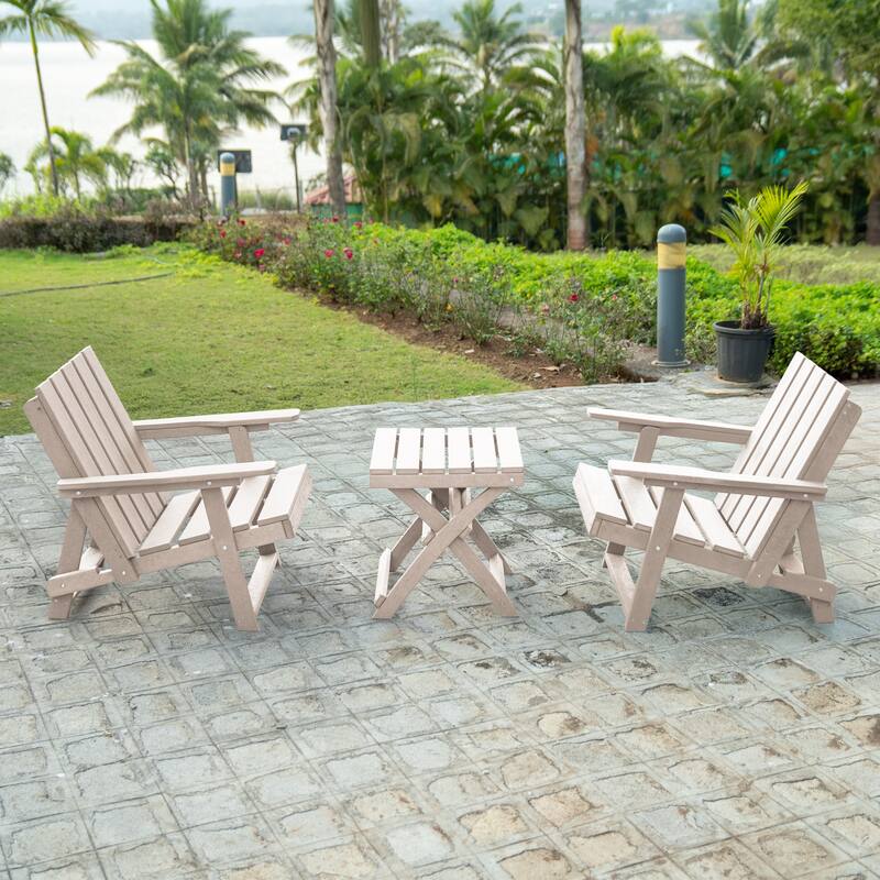 Amalfi Fully Assembled All-Weather HDPE Outdoor Folding Modern Adirondack Chair