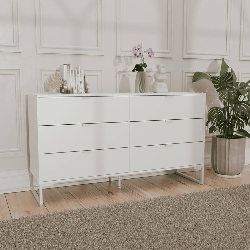 Kappesberg New Collins 2-Piece Bedroom Set, 6-Drawer Dresser and One 2-Drawer Nightstand