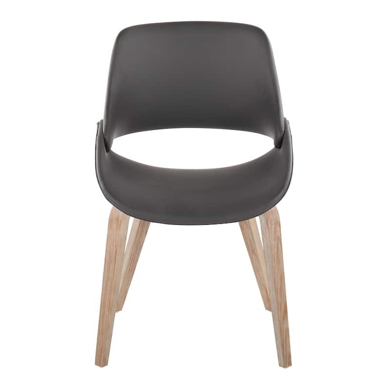 Carson Carrington Svellingen Dining Chair with Bent Wood Legs (Set of 2) - Grey Faux Leather/White Washed Wood